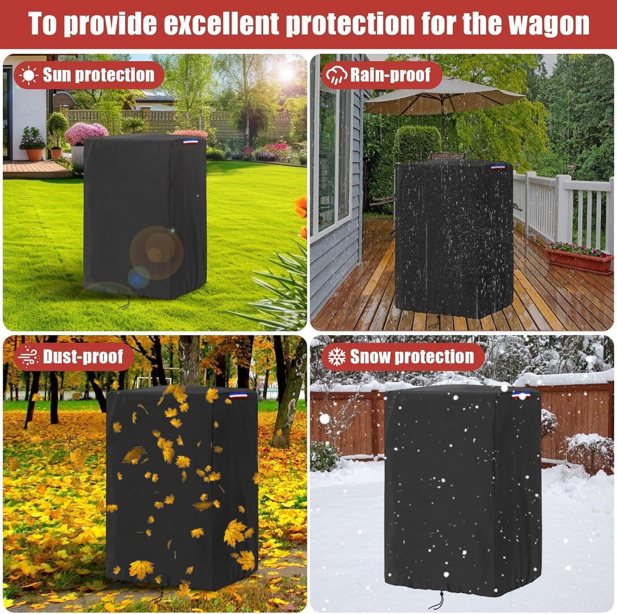420D Waterproof Wagon Cover 29" Lx28 Wx43 H fit for Wonderfold W4