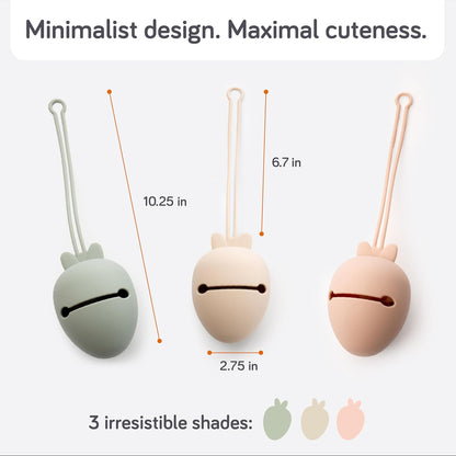 Silicone Pacifier Holder Case - BPA-Free, Dishwasher-Safe & Universal Pacifier Case for Diaper Bag, Fits 2 Pacis