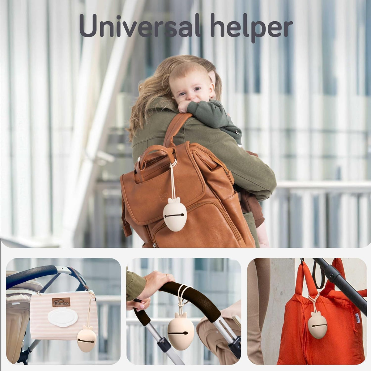 Silicone Pacifier Holder Case - BPA-Free, Dishwasher-Safe & Universal Pacifier Case for Diaper Bag, Fits 2 Pacis