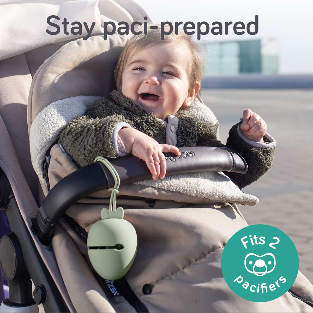 Silicone Pacifier Holder Case - BPA-Free, Dishwasher-Safe & Universal Pacifier Case for Diaper Bag, Fits 2 Pacis