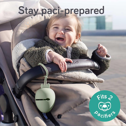 Silicone Pacifier Holder Case - BPA-Free, Dishwasher-Safe & Universal Pacifier Case for Diaper Bag, Fits 2 Pacis