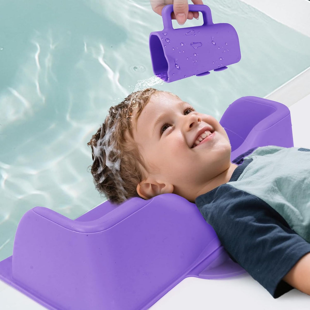 Portable Silicone Hair Wash Station for Kids Elderly， Neck Support