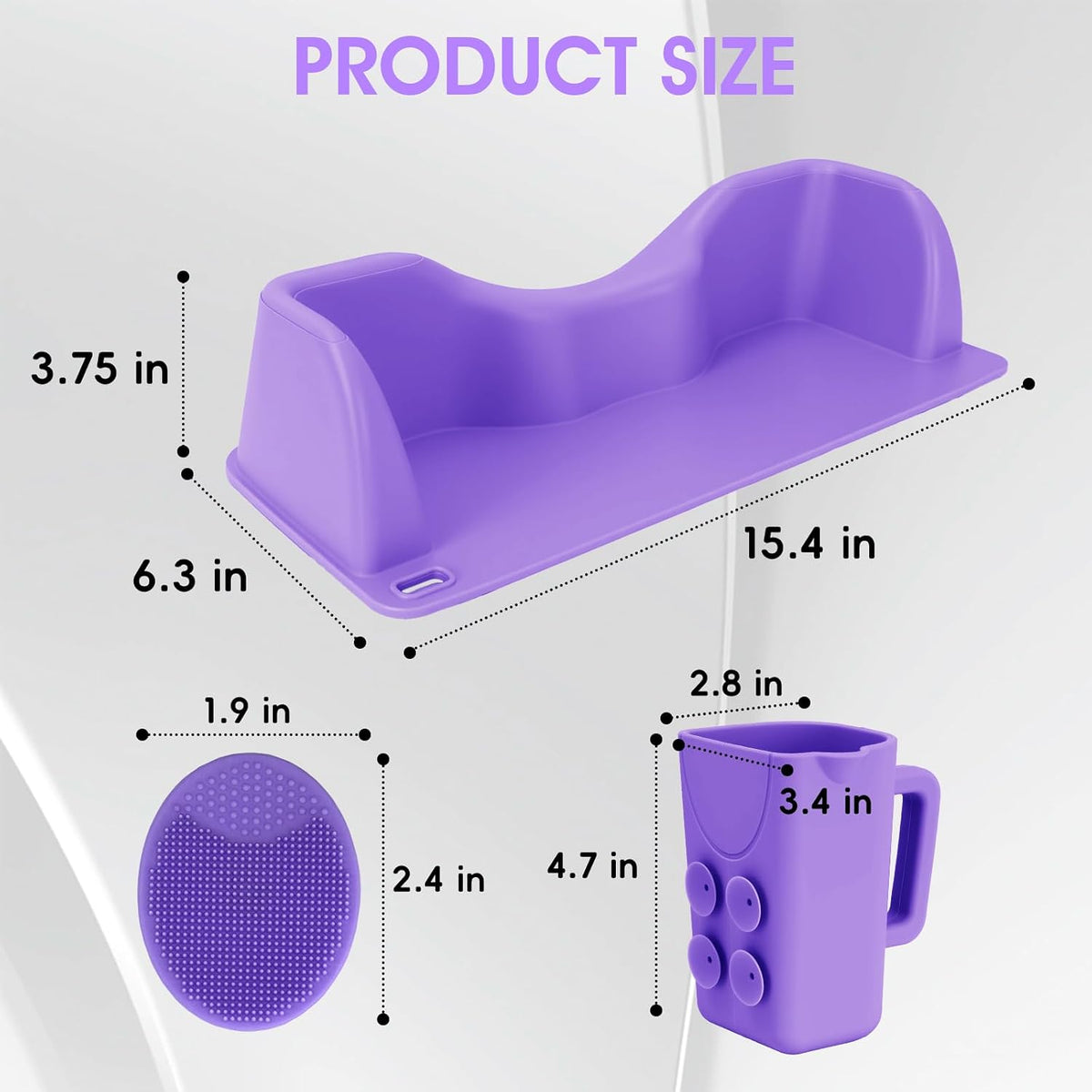 Portable Silicone Hair Wash Station for Kids Elderly， Neck Support