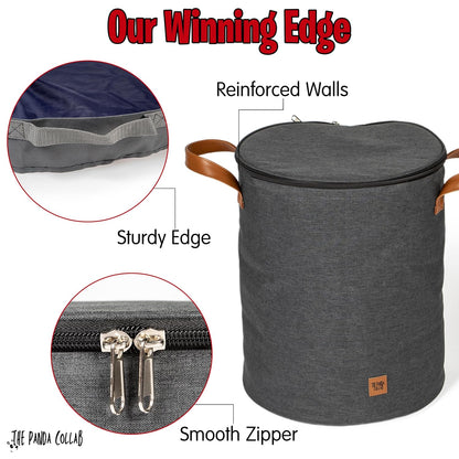 Toy Storage Basket and Playmat - Large Toy Blanket Storage Mat with Zippers - Slide Away Canvas Bag Storage Bin - Sturdy Kids Storage Baskets & Mat - Toy Bag Play Mat for Girls & Boys, Light Grey