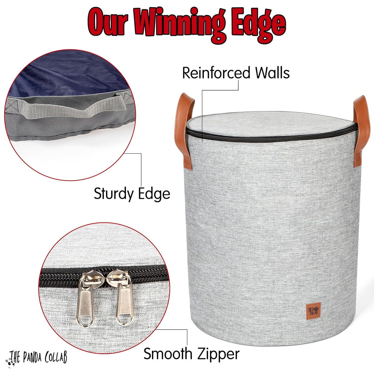 Toy Storage Basket and Playmat - Large Toy Blanket Storage Mat with Zippers - Slide Away Canvas Bag Storage Bin - Sturdy Kids Storage Baskets & Mat - Toy Bag Play Mat for Girls & Boys, Light Grey