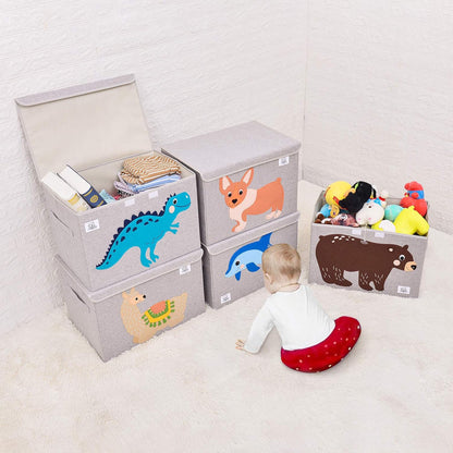 Large Toy Box Storage with Lid, Foldable Fabric Toy Chest Storage for Kids