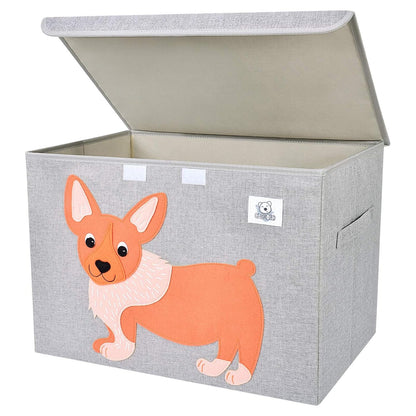 Large Toy Box Storage with Lid, Foldable Fabric Toy Chest Storage for Kids
