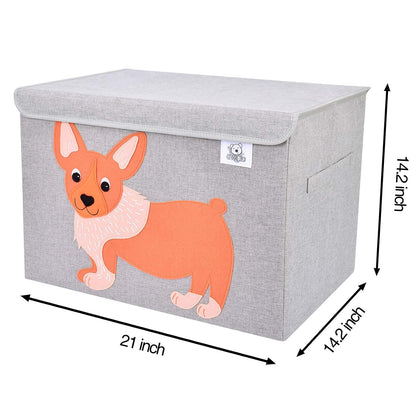 Large Toy Box Storage with Lid, Foldable Fabric Toy Chest Storage for Kids