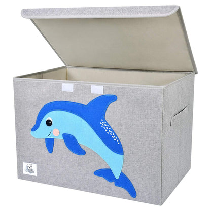Large Toy Box Storage with Lid, Foldable Fabric Toy Chest Storage for Kids