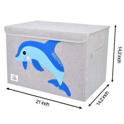 Large Toy Box Storage with Lid, Foldable Fabric Toy Chest Storage for Kids