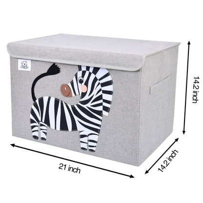 Large Toy Box Storage with Lid, Foldable Fabric Toy Chest Storage for Kids