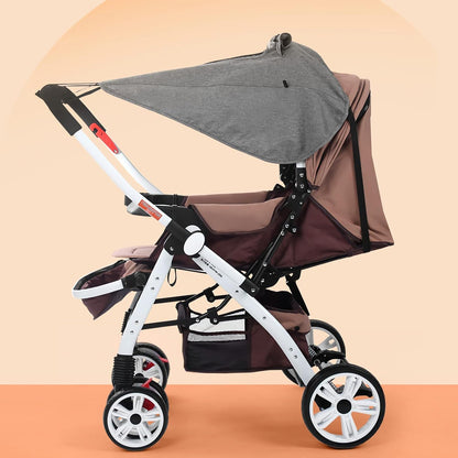 Baby Strollers Sun Shade Canopy Awning Universal for Pram Baby Carriage/Pushchair Sun Cover UV Protection Screen with Viewing Window Netting Cover for Pram (Black)
