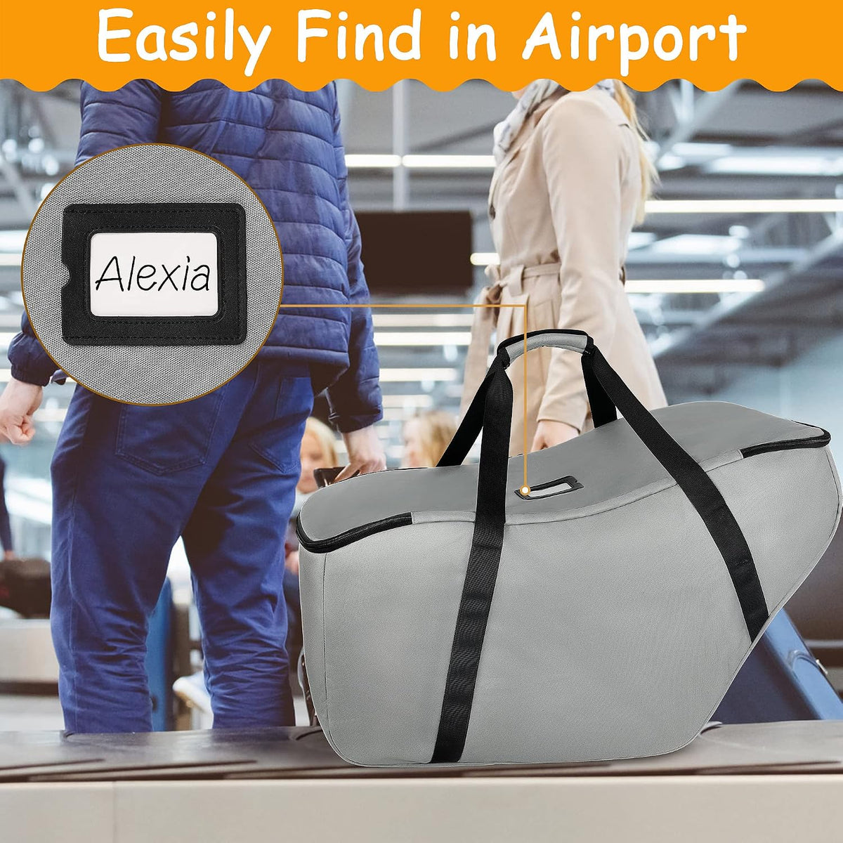 SCTEL Car Seat Travel Bag, Padded Infant Gate Check Bag for Air Travel