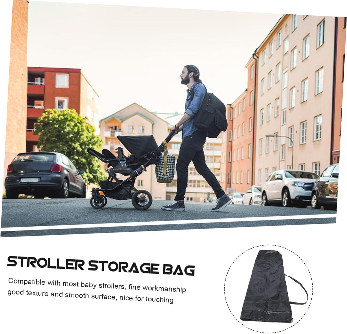 Travel Stroller Bag for Airplane Gate Check, Heavy Duty