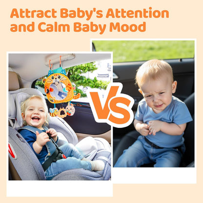 Car Seat Rear Facing Mirror Hanging Toy for Baby Road Trip - Frog