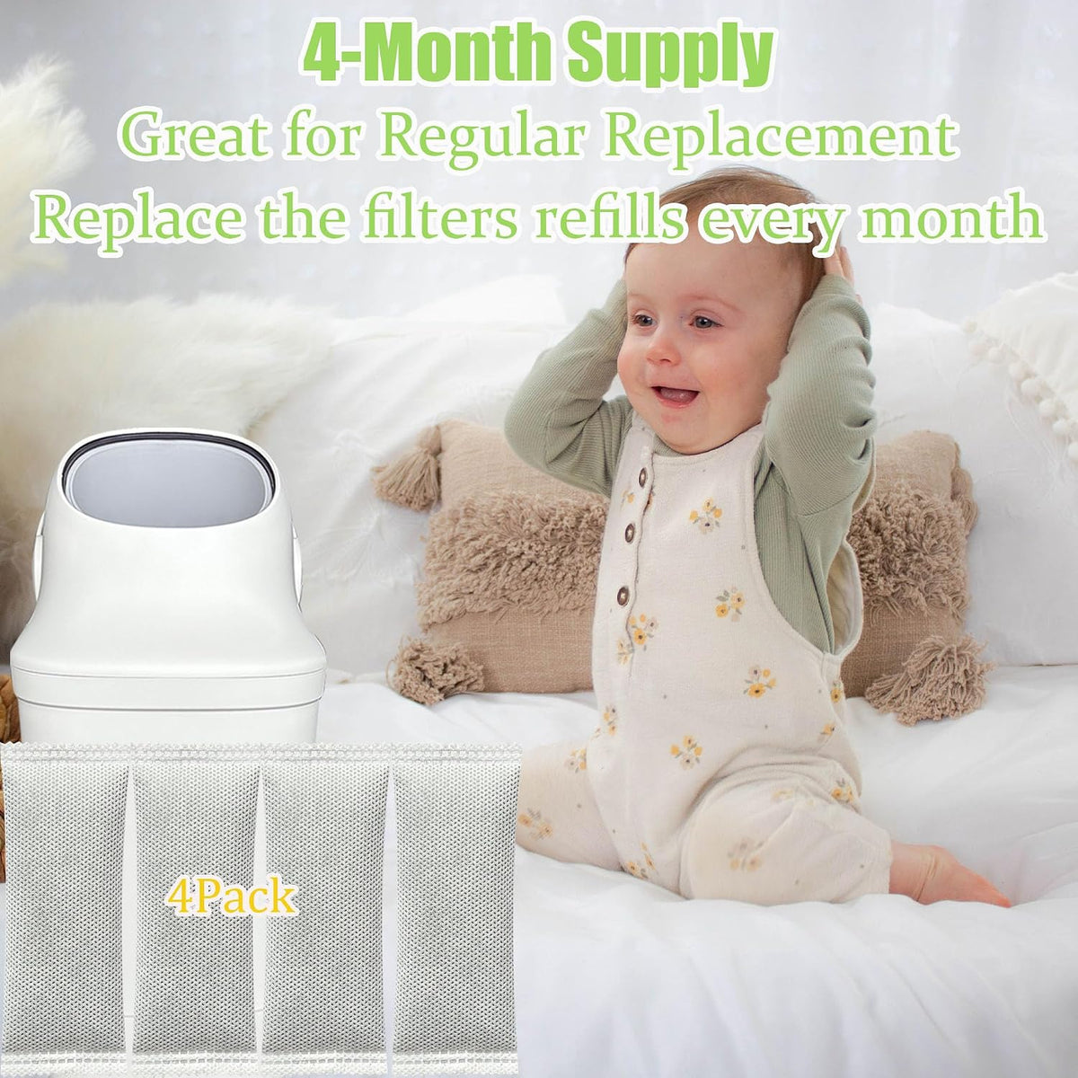 8 Pack Deodorizer Refills Compatible with Momcozy Diaper Pail
