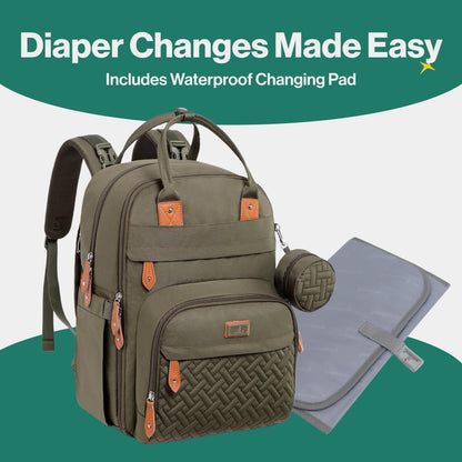 Extra Large Diaper Bag Backpack, Expandable Baby Bag with Up to 50% More Capacity - Travel Essentials Baby Bag Tote with Changing Pad, Stroller Straps & Pacifier Case - Unisex, Black