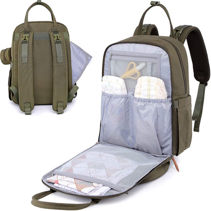 Extra Large Diaper Bag Backpack, Expandable Baby Bag with Up to 50% More Capacity - Travel Essentials Baby Bag Tote with Changing Pad, Stroller Straps & Pacifier Case - Unisex, Black