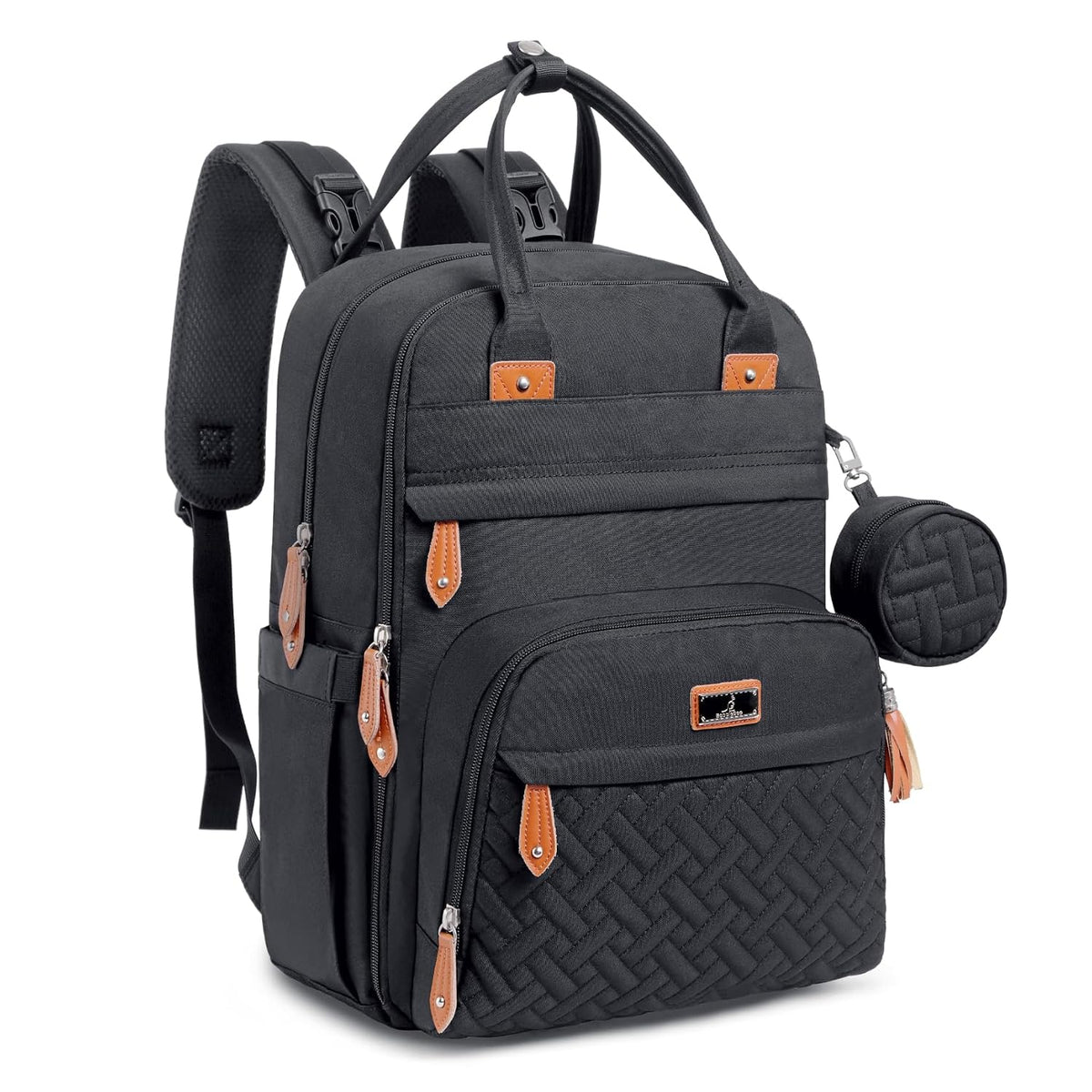 Extra Large Diaper Bag Backpack, Expandable Baby Bag with Up to 50% More Capacity - Travel Essentials Baby Bag Tote with Changing Pad, Stroller Straps & Pacifier Case - Unisex, Black