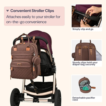 Extra Large Diaper Bag Backpack, Expandable Baby Bag with Up to 50% More Capacity - Travel Essentials Baby Bag Tote with Changing Pad, Stroller Straps & Pacifier Case - Unisex, Black