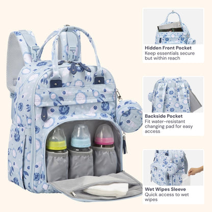 Extra Large Diaper Bag Backpack, Expandable Baby Bag with Up to 50% More Capacity - Travel Essentials Baby Bag Tote with Changing Pad, Stroller Straps & Pacifier Case - Unisex, Black