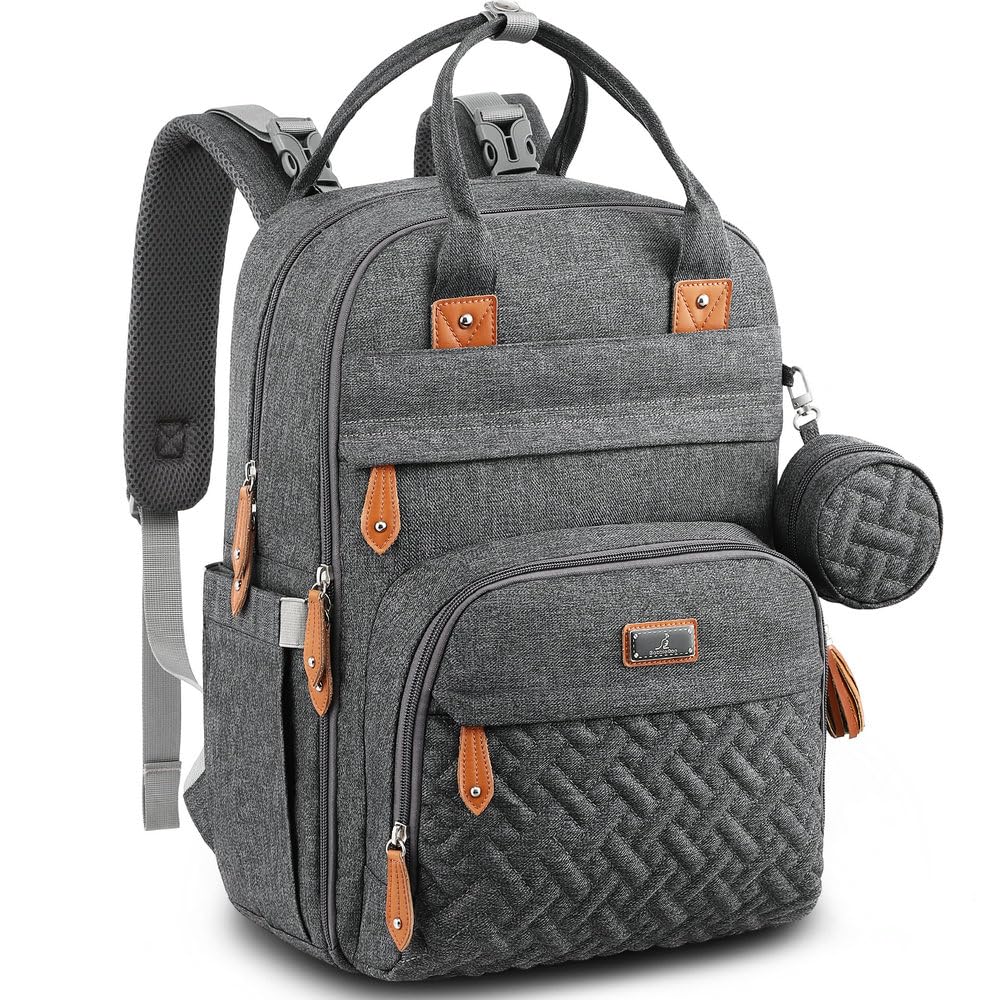 Extra Large Diaper Bag Backpack, Expandable Baby Bag with Up to 50% More Capacity - Travel Essentials Baby Bag Tote with Changing Pad, Stroller Straps & Pacifier Case - Unisex, Black