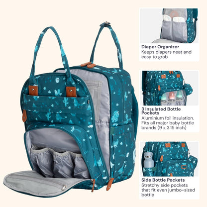 Extra Large Diaper Bag Backpack, Expandable Baby Bag with Up to 50% More Capacity - Travel Essentials Baby Bag Tote with Changing Pad, Stroller Straps & Pacifier Case - Unisex, Black