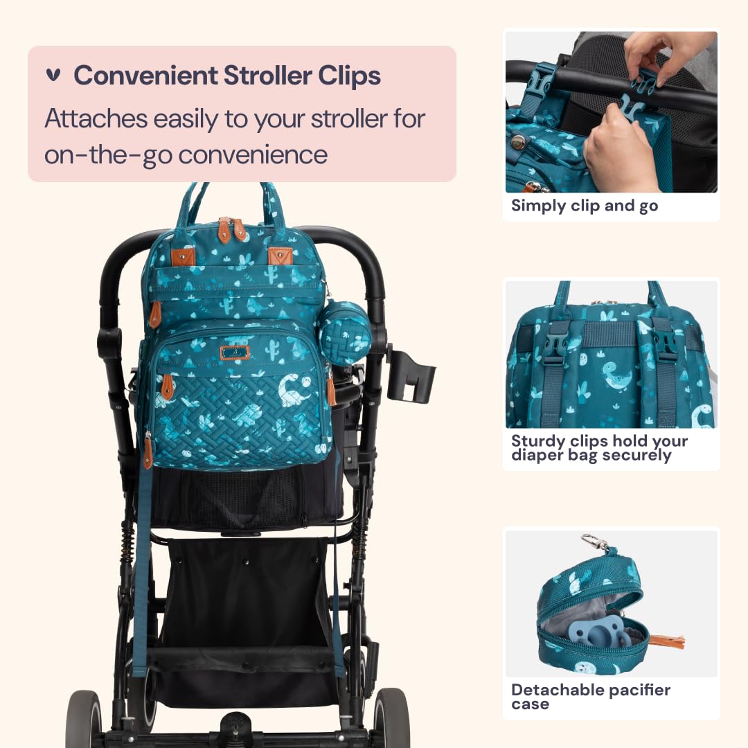Extra Large Diaper Bag Backpack, Expandable Baby Bag with Up to 50% More Capacity - Travel Essentials Baby Bag Tote with Changing Pad, Stroller Straps & Pacifier Case - Unisex, Black