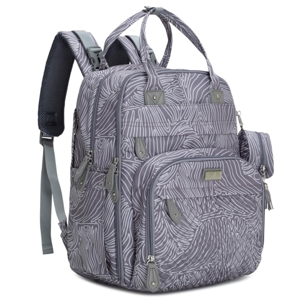 Extra Large Diaper Bag Backpack, Expandable Baby Bag with Up to 50% More Capacity - Travel Essentials Baby Bag Tote with Changing Pad, Stroller Straps & Pacifier Case - Unisex, Black