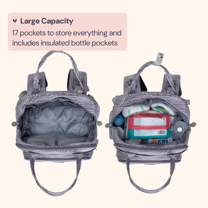 Extra Large Diaper Bag Backpack, Expandable Baby Bag with Up to 50% More Capacity - Travel Essentials Baby Bag Tote with Changing Pad, Stroller Straps & Pacifier Case - Unisex, Black