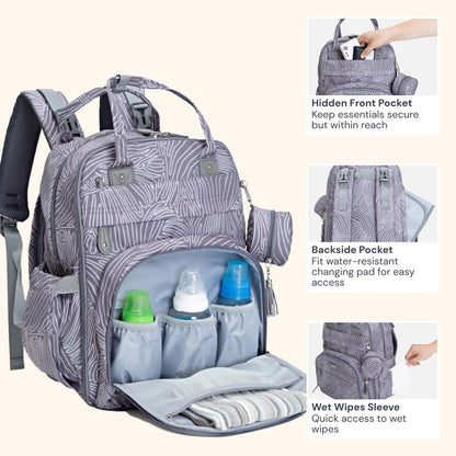 Extra Large Diaper Bag Backpack, Expandable Baby Bag with Up to 50% More Capacity - Travel Essentials Baby Bag Tote with Changing Pad, Stroller Straps & Pacifier Case - Unisex, Black