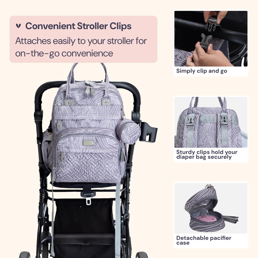 Extra Large Diaper Bag Backpack, Expandable Baby Bag with Up to 50% More Capacity - Travel Essentials Baby Bag Tote with Changing Pad, Stroller Straps & Pacifier Case - Unisex, Black