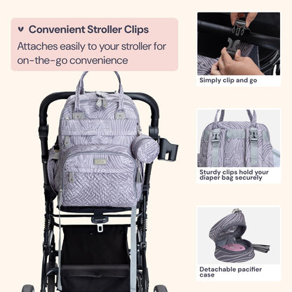 Extra Large Diaper Bag Backpack, Expandable Baby Bag with Up to 50% More Capacity - Travel Essentials Baby Bag Tote with Changing Pad, Stroller Straps & Pacifier Case - Unisex, Black