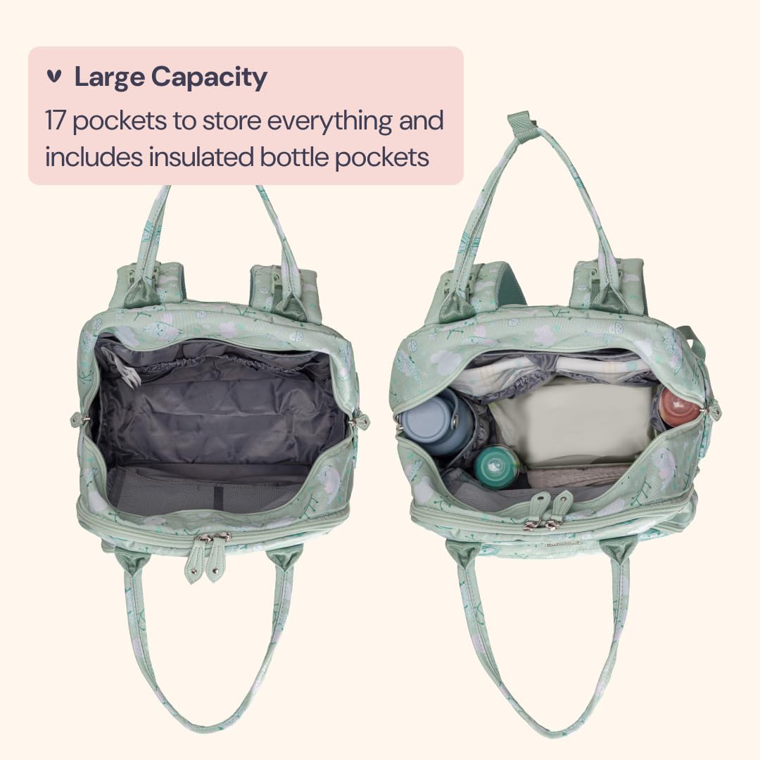Extra Large Diaper Bag Backpack, Expandable Baby Bag with Up to 50% More Capacity - Travel Essentials Baby Bag Tote with Changing Pad, Stroller Straps & Pacifier Case - Unisex, Black