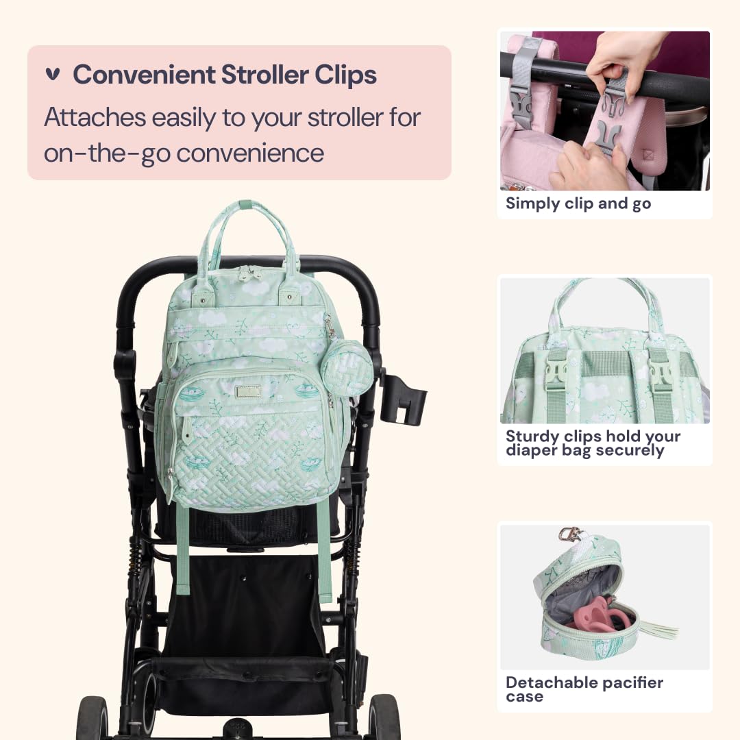 Extra Large Diaper Bag Backpack, Expandable Baby Bag with Up to 50% More Capacity - Travel Essentials Baby Bag Tote with Changing Pad, Stroller Straps & Pacifier Case - Unisex, Black