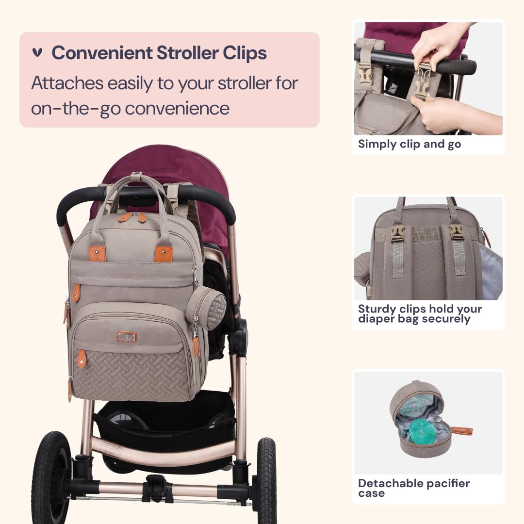 Extra Large Diaper Bag Backpack, Expandable Baby Bag with Up to 50% More Capacity - Travel Essentials Baby Bag Tote with Changing Pad, Stroller Straps & Pacifier Case - Unisex, Black