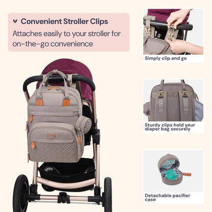 Extra Large Diaper Bag Backpack, Expandable Baby Bag with Up to 50% More Capacity - Travel Essentials Baby Bag Tote with Changing Pad, Stroller Straps & Pacifier Case - Unisex, Black