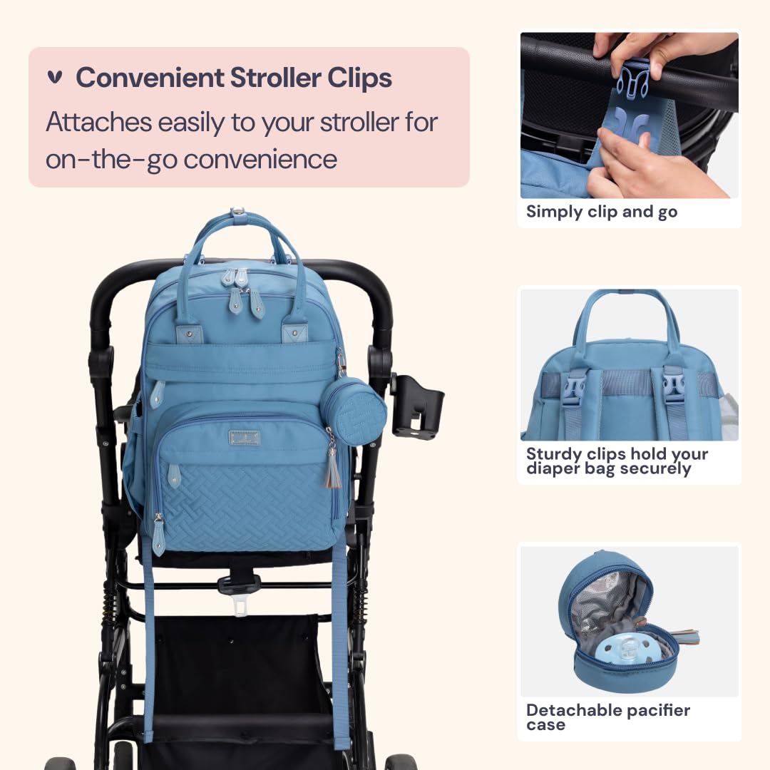 Extra Large Diaper Bag Backpack, Expandable Baby Bag with Up to 50% More Capacity - Travel Essentials Baby Bag Tote with Changing Pad, Stroller Straps & Pacifier Case - Unisex, Black