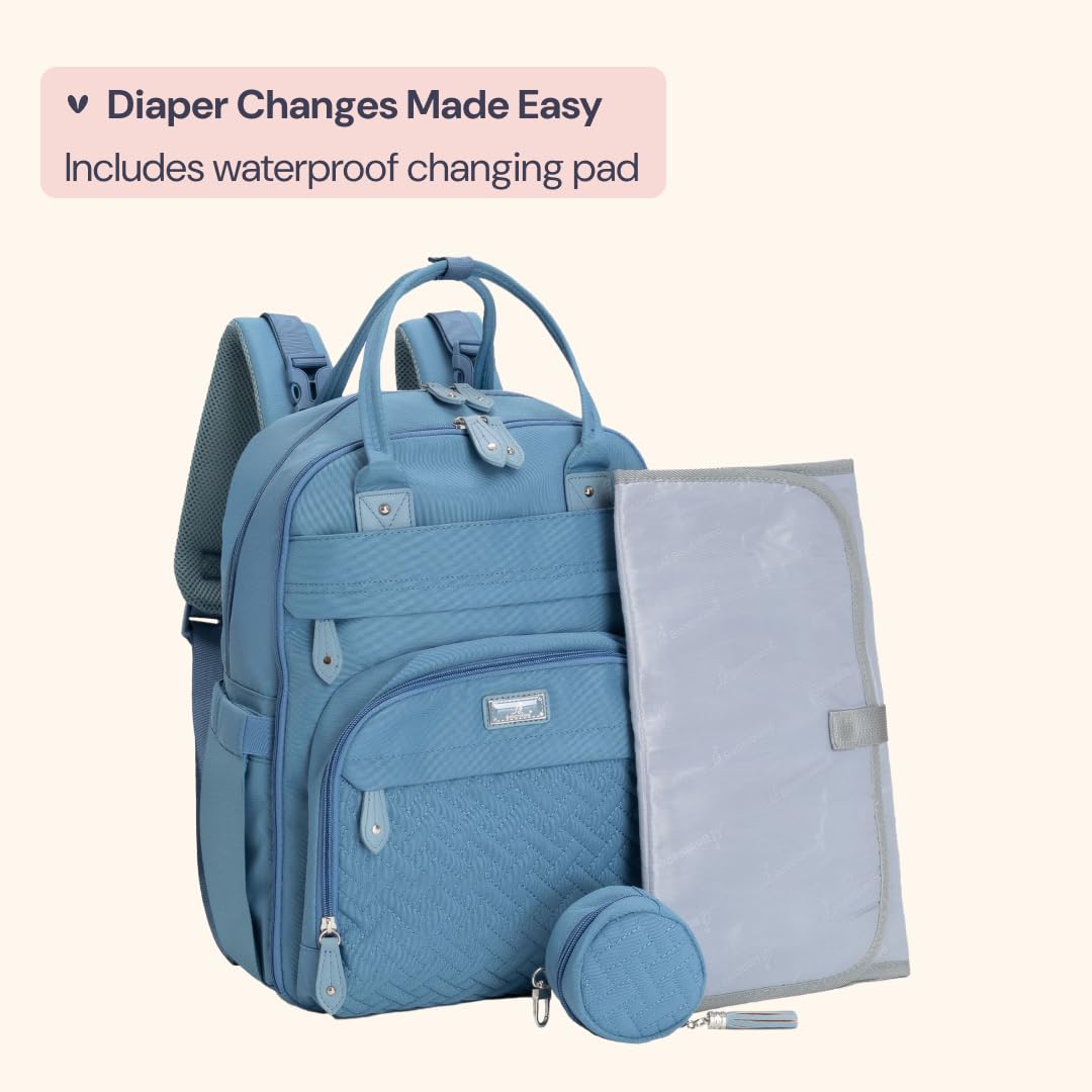 Extra Large Diaper Bag Backpack, Expandable Baby Bag with Up to 50% More Capacity - Travel Essentials Baby Bag Tote with Changing Pad, Stroller Straps & Pacifier Case - Unisex, Black