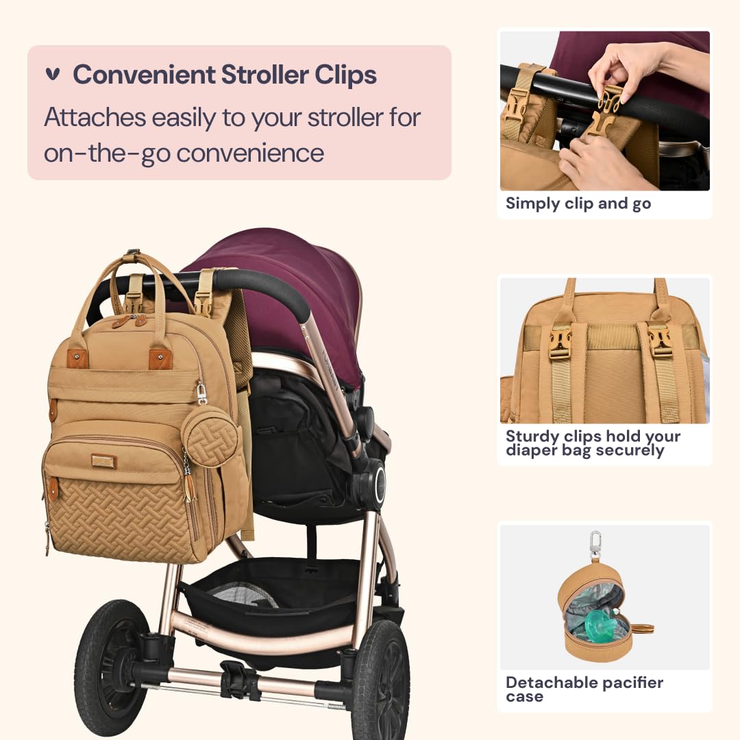 Extra Large Diaper Bag Backpack, Expandable Baby Bag with Up to 50% More Capacity - Travel Essentials Baby Bag Tote with Changing Pad, Stroller Straps & Pacifier Case - Unisex, Black