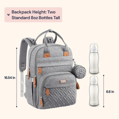 Extra Large Diaper Bag Backpack, Expandable Baby Bag with Up to 50% More Capacity - Travel Essentials Baby Bag Tote with Changing Pad, Stroller Straps & Pacifier Case - Unisex, Black