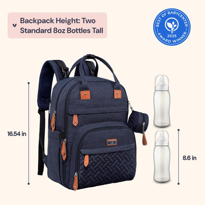 Extra Large Diaper Bag Backpack, Expandable Baby Bag with Up to 50% More Capacity - Travel Essentials Baby Bag Tote with Changing Pad, Stroller Straps & Pacifier Case - Unisex, Black