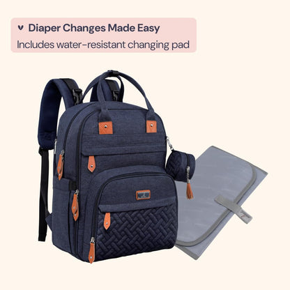 Extra Large Diaper Bag Backpack, Expandable Baby Bag with Up to 50% More Capacity - Travel Essentials Baby Bag Tote with Changing Pad, Stroller Straps & Pacifier Case - Unisex, Black