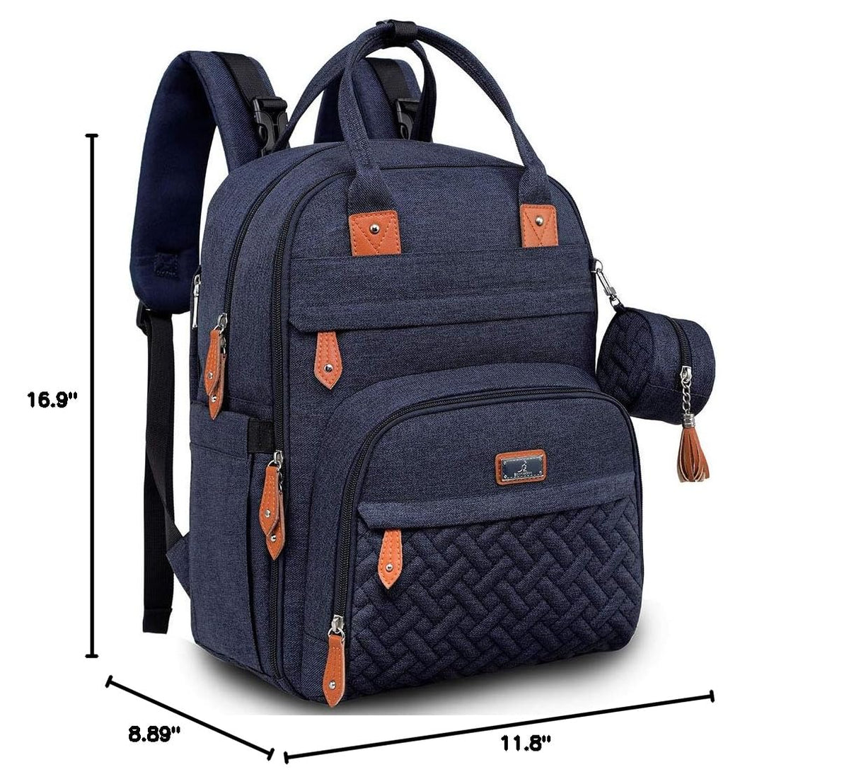 Extra Large Diaper Bag Backpack, Expandable Baby Bag with Up to 50% More Capacity - Travel Essentials Baby Bag Tote with Changing Pad, Stroller Straps & Pacifier Case - Unisex, Black