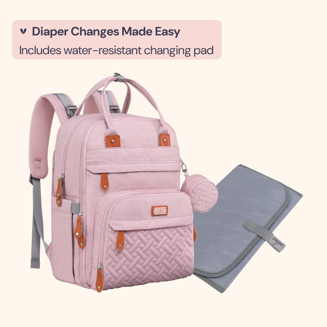 Extra Large Diaper Bag Backpack, Expandable Baby Bag with Up to 50% More Capacity - Travel Essentials Baby Bag Tote with Changing Pad, Stroller Straps & Pacifier Case - Unisex, Black