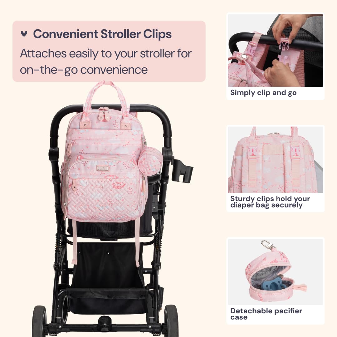 Extra Large Diaper Bag Backpack, Expandable Baby Bag with Up to 50% More Capacity - Travel Essentials Baby Bag Tote with Changing Pad, Stroller Straps & Pacifier Case - Unisex, Black