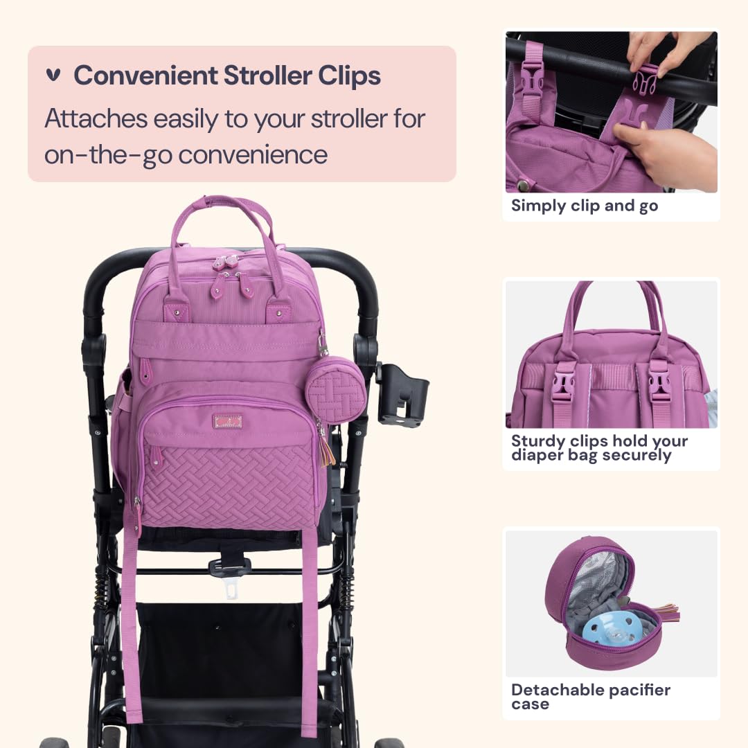 Extra Large Diaper Bag Backpack, Expandable Baby Bag with Up to 50% More Capacity - Travel Essentials Baby Bag Tote with Changing Pad, Stroller Straps & Pacifier Case - Unisex, Black