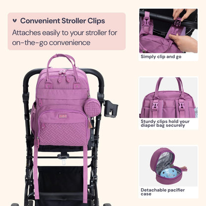 Extra Large Diaper Bag Backpack, Expandable Baby Bag with Up to 50% More Capacity - Travel Essentials Baby Bag Tote with Changing Pad, Stroller Straps & Pacifier Case - Unisex, Black