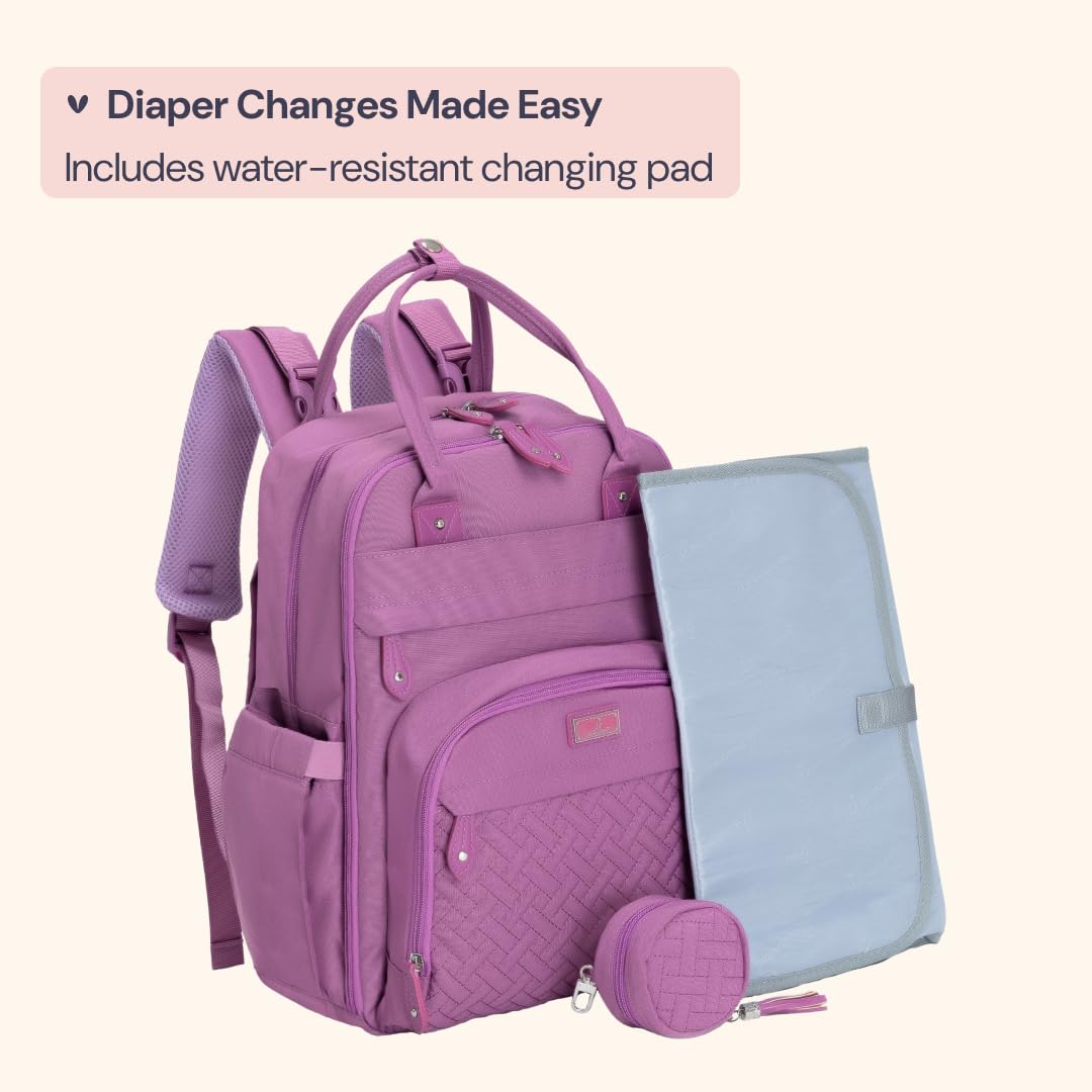 Extra Large Diaper Bag Backpack, Expandable Baby Bag with Up to 50% More Capacity - Travel Essentials Baby Bag Tote with Changing Pad, Stroller Straps & Pacifier Case - Unisex, Black