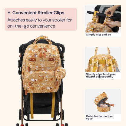 Extra Large Diaper Bag Backpack, Expandable Baby Bag with Up to 50% More Capacity - Travel Essentials Baby Bag Tote with Changing Pad, Stroller Straps & Pacifier Case - Unisex, Black